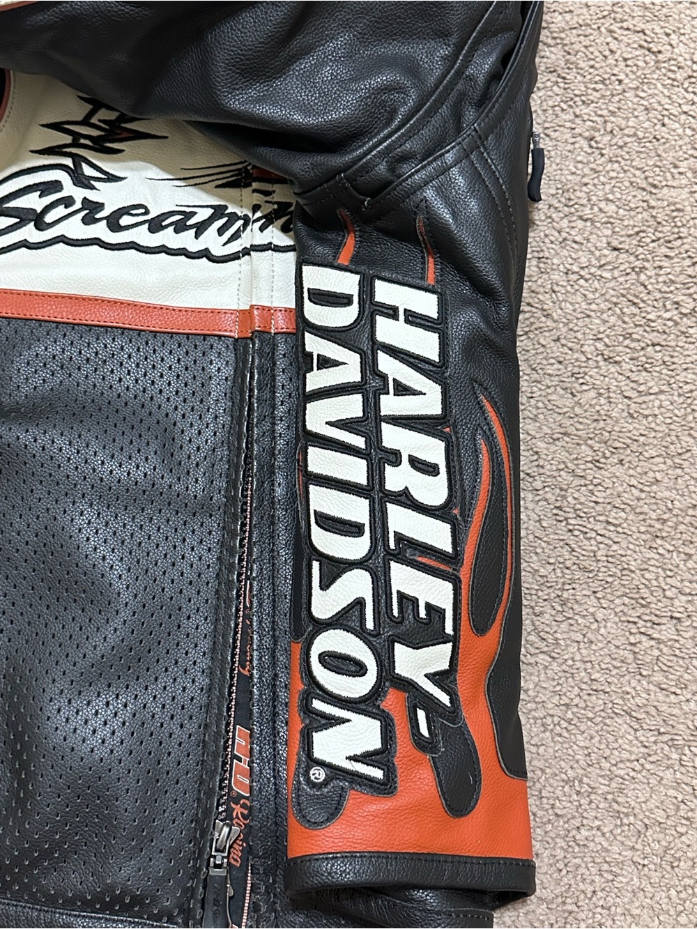 Harley-Davidson Screamin Eagle Racing Genuine Leather Jacket WOMENS LG - Picture 6 of 16